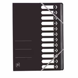 Oxford 400116256, Porte-documents, A4, Carton, Noir, 390 g/m², Elastique