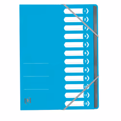 Oxford 400116258, Porte-documents, A4, Carton, Bleu clair, 390 g/m², Elastique