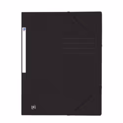Oxford Top File+ Farde À Rabat Et À Élastique, Envelope folder, A4, Carton, Noir, 200 feuilles, 390 g/m²