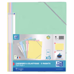 Oxford 400116400 fichier Carton Bleu, Vert, Jaune, Rose, Gris A4