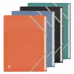 Oxford 400152310, Porte-documents, A4, Polypropylène (PP), Noir, Bleu, Vert, Orange, Elastique, Tunisie