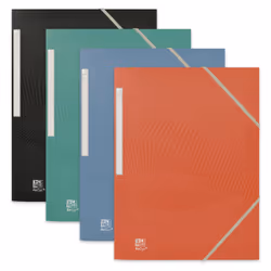 Oxford 400152454, Porte-documents, A4, Polypropylène (PP), Noir, Bleu, Vert, Orange, Elastique, France