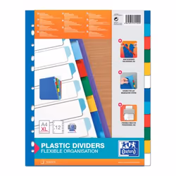 Oxford 100205086, Multicolore, Polypropylène (PP), A4XL, 245 mm, 300 mm, 6 pièce(s)