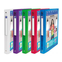 Oxford 100211066 classeur à anneaux A4 Bleu, Vert, Violet, Rouge, Transparent
