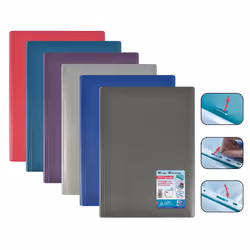 Oxford 100206185, Bleu, Cerise, Vert, Gris, Polypropylène (PP), 40 pochettes, A4, France, 317 mm