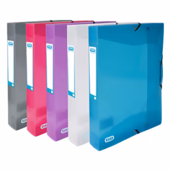 Elba Boite Hawai 24X32, 300 feuilles, Bleu, Gris, Rose, Violet, Translucide, Polypropylène (PP), 24 x 32, 4 cm