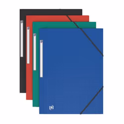 Oxford 100201130, Porte-documents, A4, Polypropylène (PP), Noir, Bleu, Vert, Rouge, Paysage/portrait, Elastique