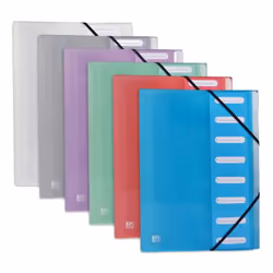 Oxford 100209027, Porte-documents, A4, Polypropylène (PP), Multicolore, Elastique, 256 mm