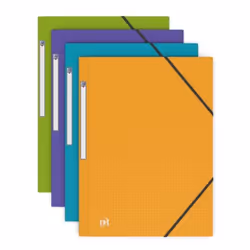 Oxford Memphis, Porte-documents, A4, Polypropylène (PP), Bleu, Vert, Violet, Jaune, Paysage/portrait, Elastique