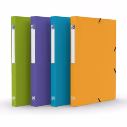 Oxford 100200556, 200 feuilles, Bleu, Vert, Orange, Turquoise, Polypropylène (PP), A4, 2,5 cm, 25 mm