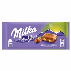 Milka 30602030, Chocolat au lait, 100 g, Noisettes, 2316 kJ, 556 kcal, 36 g