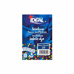 Teinture IDEAL en poudre pour tissus multifibres, sachet prédosé pour teindre jusqu'à 200 g de textile et jusqu'à 400 g pour  ...
