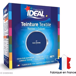 Teinture Tissu Idéal liquide Bleu marine 07 maxi einture Ideal Bleu marine n°07 format maxi - issus adaptés : coton lin ramie