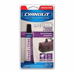 Cont. 30 ml Colle acrylique spéciale tissus et cuirs, souple et ultra résistante, lavable jusqu'à 60° et repassable PARFAIT P ...