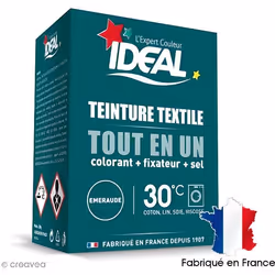 Kit complet teinture Ideal Tout en Un - Mini Vert émeraude - 230 gr Kit teinture Idéal out en 1 format Mini (230 gr) pour tex ...