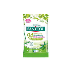 Sanytol - Serpillières nettoyantes désinfectantes eucalyptus x 15