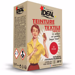teinture textile machine rouge 350gr + fixateur + sel