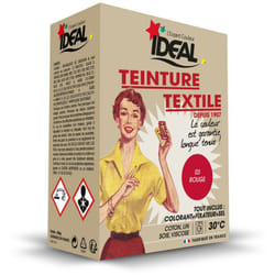 Ideal - teinture textile machine rouge 350GR + fixateur + sel