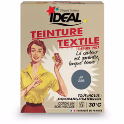 teinture textile machine gris 350gr + fixateur + sel