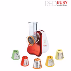Moulinex DJ756G Râpe électrique et spiraliseur Rouge, Blanc