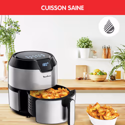 Moulinex Easy Fry EZ401D10 friteuse Unique 4,2 L 1500 W Friteuse d’air chaud Noir, Acier inoxydable