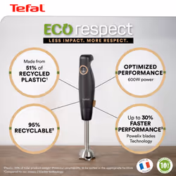 Tefal Eco Respect HB46E8 0,8 L Mélangeur par immersion 600 W Noir - Vue supplémentaire 6