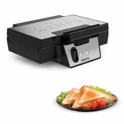 Krups FDK453 gaufrier et appareil à croque-monsieur 930 W Noir, Acier inoxydable
