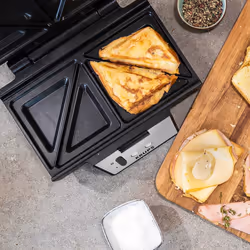 Krups FDK453 gaufrier et appareil à croque-monsieur 930 W Noir, Acier inoxydable