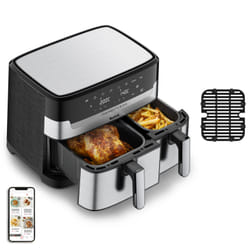 Tefal Dual Easy Fry & Grill EY905D10 friteuse Double 8,3 L Autonome 2700 W Friteuse d’air chaud Acier inoxydable