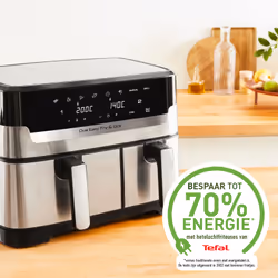 Tefal Dual Easy Fry & Grill EY905D10 friteuse Double 8,3 L Autonome 2700 W Friteuse d’air chaud Acier inoxydable