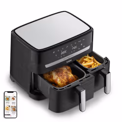 Tefal Dual Easy Fry & Grill EY901810, Friteuse d’air chaud, 8,3 L, Chine, Double, Noir, Tactile