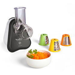 Moulinex Fresh Express DJ753B10 Râpe électrique et spiraliseur Plastique Noir, Blanc