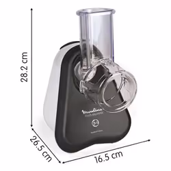 Moulinex Fresh Express DJ753B10 Râpe électrique et spiraliseur Plastique Noir, Blanc
