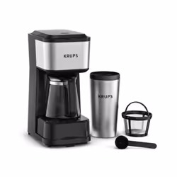 Krups Simply Brew 3-in-1 KM207D10, Machine à café filtre, Café moulu, 1000 W, Noir, Acier inoxydable
