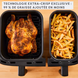 Moulinex Dual Easy Fry EZ901N20 Friteuse Air Chaud Double Panier 8,3 L Noir - Vue supplémentaire 5