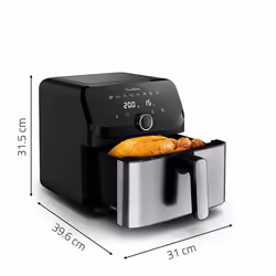 Moulinex Easy Fry Mega EZ855D20 friteuse Unique 7,5 L Autonome Friteuse d’air chaud Noir, Acier inoxydable