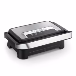 Tefal Inicio Compact GC270D10, Noir, Acier inoxydable, Rectangulaire, Grille, 230 x 145 mm, 1 zone(s), Couvercle à charnière
