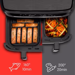 Moulinex EZ942HF0 friteuse Double 11 L Autonome 2020 W Friteuse d’air chaud Charbon de bois