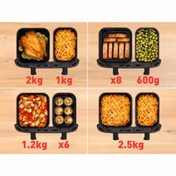 Moulinex Dual Easy Fry XXL EZ942HF0 Friteuse à Air Double Panier 11 L Charbon de Bois - Vue supplémentaire 4