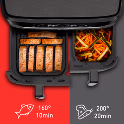 Tefal Easy Fry Dual XXL EY942HE0 Friteuse à air chaud Double 11L 2020W Gris - Vue supplémentaire 8