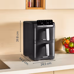 Moulinex EZ7568F0 friteuse Double 10 L Autonome 2700 W Friteuse d’air chaud Noir - Vue supplémentaire 3
