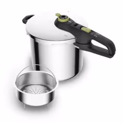 Tefal YS22Z11, 8 L, Vitrocéramique, Gaz, Halogène, Induction, Plaque étanche, Acier inoxydable, 22 cm, Acier inoxydable, Noir