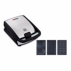 Tefal Snack Collection SW 852 D gaufrier et appareil à croque-monsieur 700 W Noir, Acier inoxydable