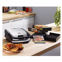 Tefal SW853D12 gaufrier et appareil à croque-monsieur 700 W Noir, Acier inoxydable - Vue supplémentaire 4