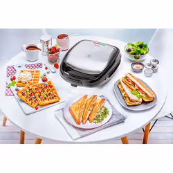 Tefal SW341D12 gaufrier et appareil à croque-monsieur 700 W Noir, Acier inoxydable - Vue supplémentaire 4