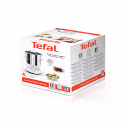 Tefal VC145 cuiseur vapeur 2 Nombre de paniers Pose libre 900 W Blanc, Acier inoxydable