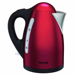 Tefal KI110511, 1,7 L, 2400 W, Noir, Rouge, Acier inoxydable, Acier inoxydable, Indicateur de niveau d'eau, Sans fil