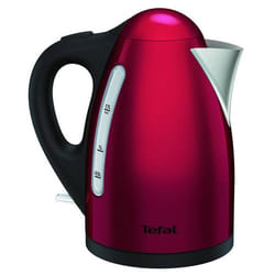 Tefal KI110511 bouilloire 1,7 L 2400 W Noir, Rouge, Acier inoxydable