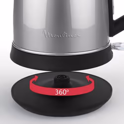 Moulinex BY5508CH bouilloire 1,7 L 2400 W Noir, Acier inoxydable