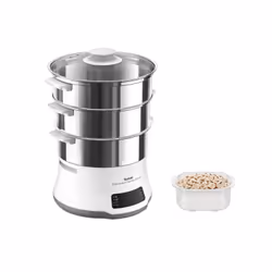 Tefal Convenient Series Deluxe VC502D10 cuiseur vapeur 3 Nombre de paniers Comptoir 900 W Acier inoxydable, Blanc